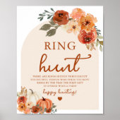 Arch Fall Boho Pumpkin Ring Hunt Brautparty Poster (Vorne)