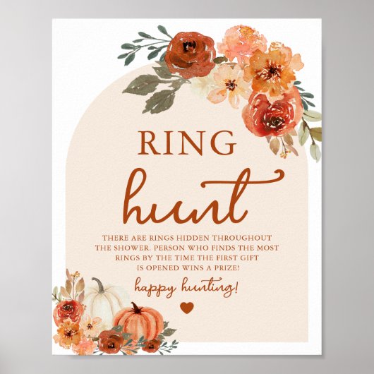 Arch Fall Boho Pumpkin Ring Hunt Brautparty Poster (Vorne)