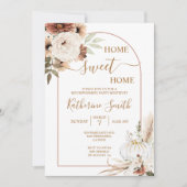 Arch Flora Boho Pumpkin Housewarming Party Einladung (Vorderseite)