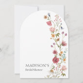 Arch Floral Bridal Dusche Einladung (Rückseite)