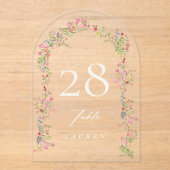 Arch floral Wedding Akryllische Tischnummern (Vorderseite)