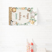 Arch Foliage Safari Party Tiere 1. Geburtstag Banner (InSitu)