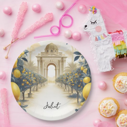 Arch Food Fun Frucht Limon Lemon Brautparty Pappteller (Party)