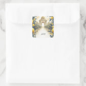 Arch Food Fun Frucht Limon Lemon Brautparty Quadratischer Aufkleber (Tasche)