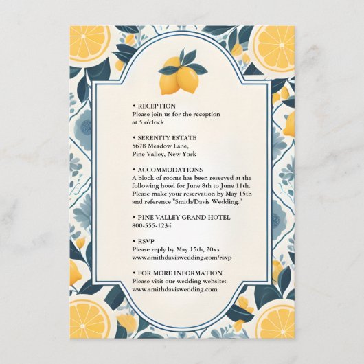 Arch Food Fun Frucht Limone Lemon Militärische Hoc Begleitkarte (Vorderseite)