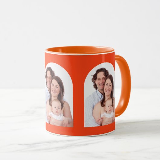 Arch Foto 3 Familienbilder Personalisiert Tasse (VorderseiteRechts)