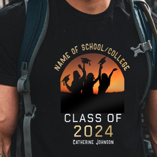 Arch Foto Abschluss Class of 2024 Individuelle Nam T-Shirt