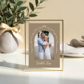 Arch Foto Beige Bow & Ribbon Wedding Tischnummer