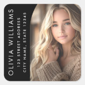 Arch Foto Black grad Abschluss Rücksendeadresse Quadratischer Aufkleber (Vorderseite)