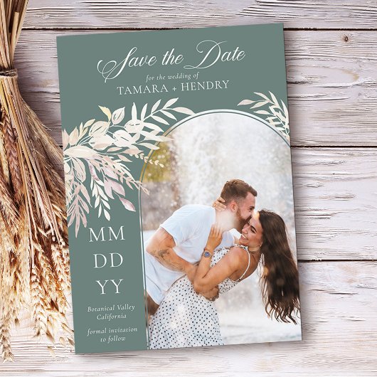 Arch Foto botanische Foliage Grün Save The Date