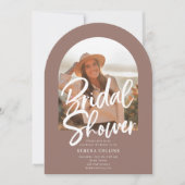 Arch Foto Brush Calligraphy Brautparty Einladung (Vorderseite)