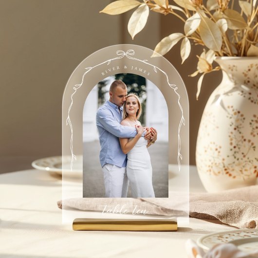 Arch Foto Chic Bow & Ribbon Wedding Tischnummer