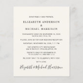 Arch Foto Cream Wedding Empfang Einladung (Rückseite)