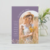 Arch-Foto der lila Wildblume Einladung (Stehend Vorderseite)