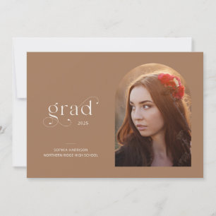 Arch Foto Earthy Brown 2025 Graduation Party Einladung