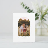 Arch Foto Einfaches Elegantes Save the Date Postkarte (Stehend Vorderseite)