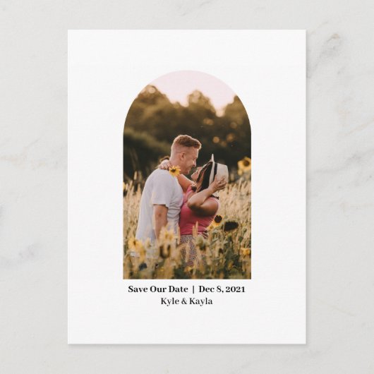 Arch Foto Einfaches Elegantes Save the Date Postkarte (Vorderseite)