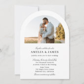 Arch Foto Elegante Kalligraphie Hochzeit Einladung (Vorderseite)