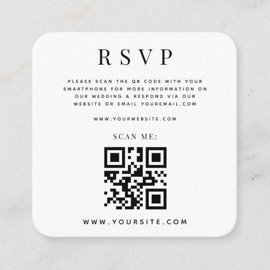 Arch Foto Eucalyptus QR Code Online Wedding RSVP Begleitkarte (Vorderseite)