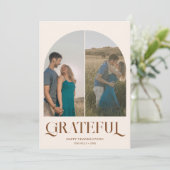 Arch-Foto Extravaganter Vintager Erntedank Feiertagskarte (Stehend Vorderseite)