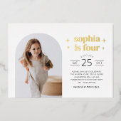 Arch Foto Geburtstag Einladung Landschaft Gold (Vorderseite)