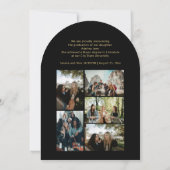 Arch Foto Gold Schwarze Graduierung Skript-Abschlu Einladung (Rückseite)