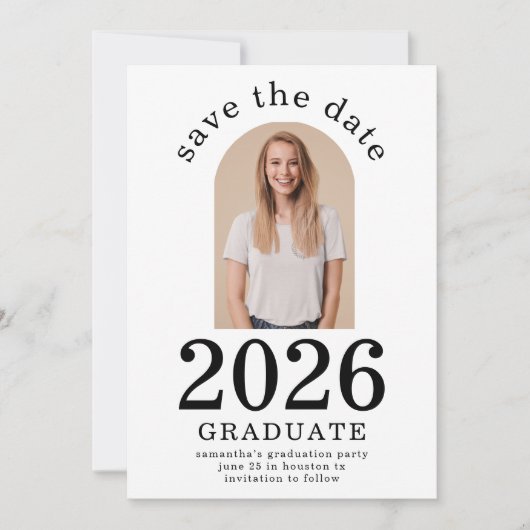 Arch Foto Graduate 2025 Graduation Party Save The Date (Vorderseite)