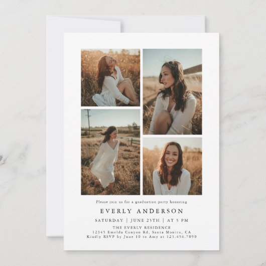Arch Foto Graduation Party Einladung Ankündigung (Rückseite)
