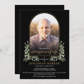 Arch Foto Grüne Feier zur Beerdigung des Lebens Einladung (Vorne/Hinten)