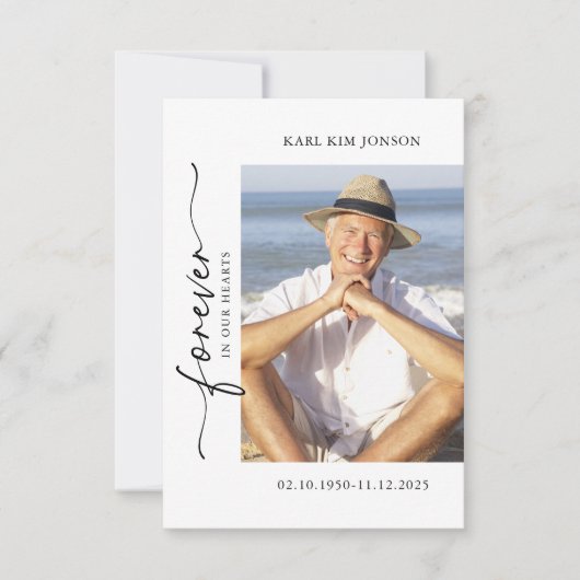 Arch Foto Kalligrafie Script Beileid Beerdigung Dankeskarte (Vorderseite)