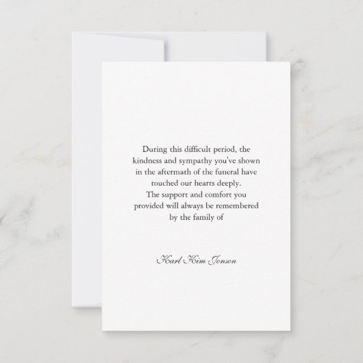 Arch Foto Kalligrafie Script Beileid Beerdigung Dankeskarte (Rückseite)