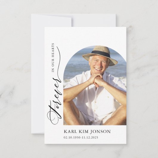 Arch Foto Kalligrafie Script Beileid Beerdigung Dankeskarte (Vorderseite)