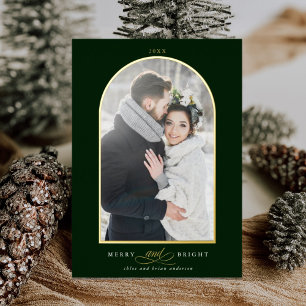 Arch Foto Merry & Bright Gold Foil Ferienkarte Folieneinladung