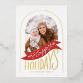 Arch-Foto mit Handschrift Folien Feiertagskarte (Vorderseite)