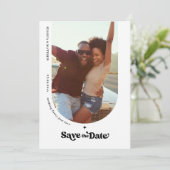 Arch Foto Moderne Retro Typografie Save the Date (Stehend Vorderseite)