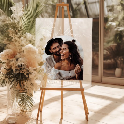 Arch Foto Moderne Script Hochzeit Willkommen Acrylschild
