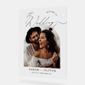 Arch Foto Moderne Script Hochzeit Willkommen Acrylschild (Winkel)
