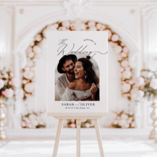 Arch Foto Moderne Script Hochzeit Willkommen Poster
