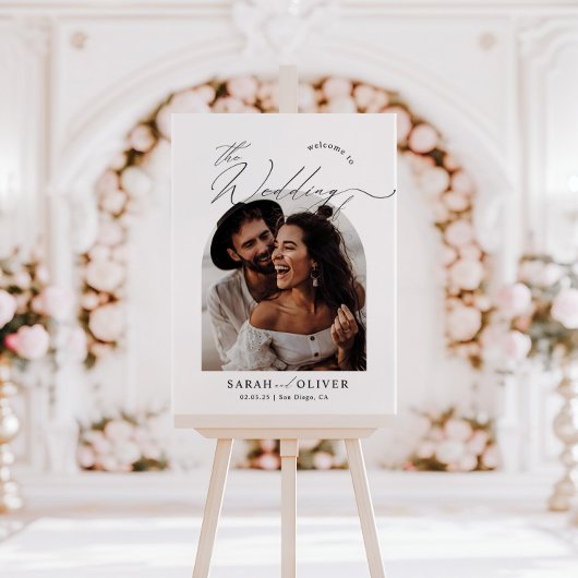 Arch Foto Moderne Script Hochzeit Willkommen Poster