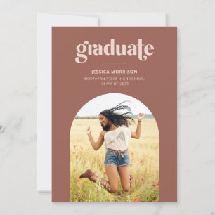 Arch Foto Moderne Typografy Rust Graduation Party Einladung