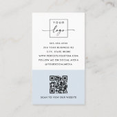 Arch Foto Modernes, minimales, hellblaues QR Logo Visitenkarte (Rückseite)