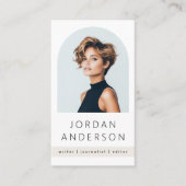 Arch Foto Modernes minimales Licht-Bräunungs-QR Lo Visitenkarte (Vorderseite)