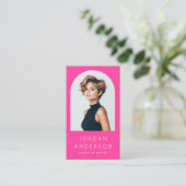 Arch-Foto, modernes minimalistisches QR-Logo in Ro Visitenkarte (Stehend Vorderseite)