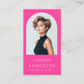 Arch-Foto, modernes minimalistisches QR-Logo in Ro Visitenkarte (Vorderseite)