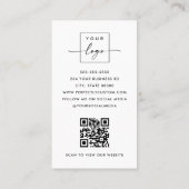 Arch-Foto, modernes minimalistisches QR-Logo Visitenkarte (Rückseite)