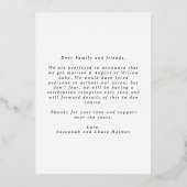 Arch Foto Nichts Extravagant nur Liebe Elopement Folieneinladung (Rückseite)