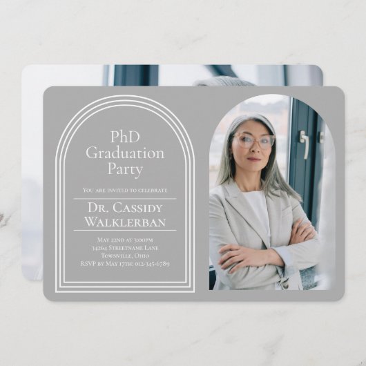 Arch Foto PhD Abschluss Einladung (Vorne/Hinten)