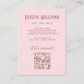 Arch Foto Pink Bow Hair QR Code Visitenkarte (Rückseite)
