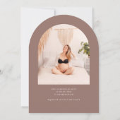 Arch Foto Pinselkalligrafie Babydusche Einladung (Rückseite)