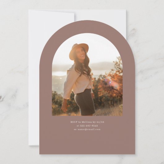 Arch Foto Pinselkalligraphie Sweet 16 Einladung (Rückseite)